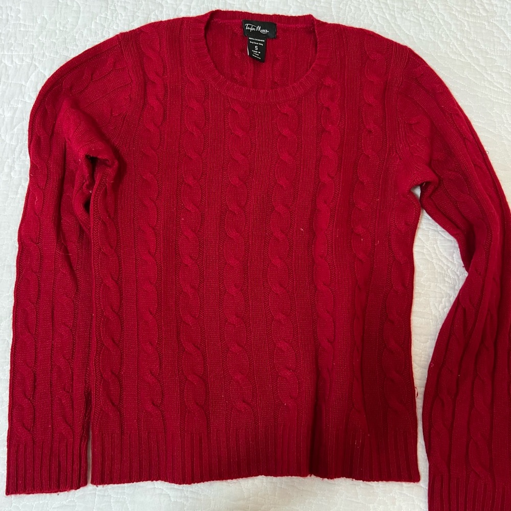 Taylor Marco Red Cashmere Sweater